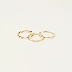 18K gold dainty stacking rings size 8